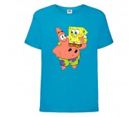 Футболка детская Спанч Боб 5 (Sponge Bob) голубая 104 см