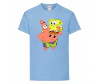 Футболка детская Спанч Боб 5 (Sponge Bob) светло-голубая 104 см