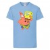 Футболка детская Спанч Боб 5 (Sponge Bob) светло-голубая 104 см