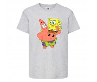 Футболка детская Спанч Боб 5 (Sponge Bob) серая 104 см