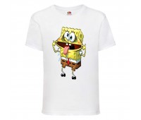 Футболка детская Спанч Боб 6 (Sponge Bob) белая 104 см