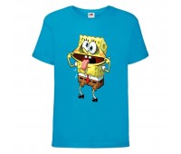Футболка детская Спанч Боб 6 (Sponge Bob) голубая 104 см