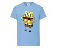 Футболка детская Спанч Боб 6 (Sponge Bob) светло-голубая 104 см