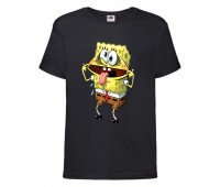 Футболка детская Спанч Боб 6 (Sponge Bob) черная 104 см