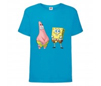 Футболка детская Спанч Боб 7 (Sponge Bob) голубая 104 см