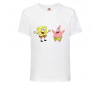 Футболка детская Спанч Боб 8 (Sponge Bob) белая 104 см