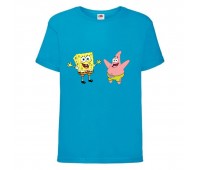 Футболка детская Спанч Боб 8 (Sponge Bob) голубая 104 см