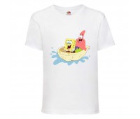 Футболка детская Спанч Боб 9 (Sponge Bob) белая 104 см