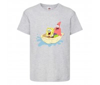 Футболка детская Спанч Боб 9 (Sponge Bob) серая 104 см