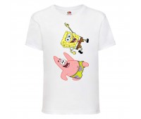 Футболка детская Спанч Боб 10 (Sponge Bob) белая 116 см