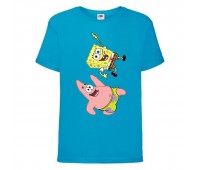 Футболка детская Спанч Боб 10 (Sponge Bob) голубая 116 см