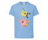 Футболка детская Спанч Боб 10 (Sponge Bob) светло-голубая 104 см