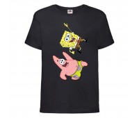 Футболка детская Спанч Боб 10 (Sponge Bob) черная 104 см