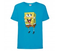 Футболка детская Спанч Боб 11 (Sponge Bob) голубая 104 см