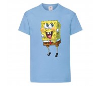 Футболка детская Спанч Боб 11 (Sponge Bob) светло-голубая 152 см