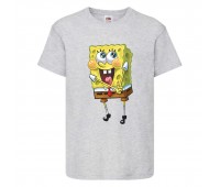 Футболка детская Спанч Боб 11 (Sponge Bob) серая 164 см