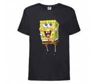 Футболка детская Спанч Боб 11 (Sponge Bob) черная 152 см