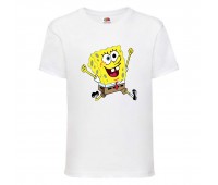 Футболка детская Спанч Боб 12 (Sponge Bob) белая 152 см