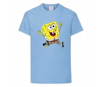 Футболка детская Спанч Боб 12 (Sponge Bob) светло-голубая 152 см