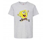 Футболка детская Спанч Боб 12 (Sponge Bob) серая 164 см