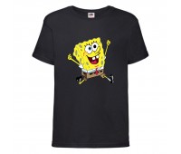 Футболка детская Спанч Боб 12 (Sponge Bob) черная 140 см