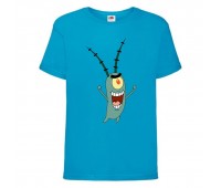 Футболка детская Спанч Боб 15 (Sponge Bob) голубая 104 см