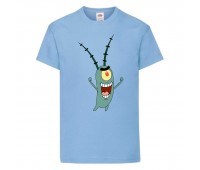 Футболка детская Спанч Боб 15 (Sponge Bob) светло-голубая 164 см