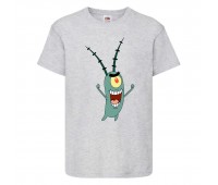 Футболка детская Спанч Боб 15 (Sponge Bob) серая 140 см
