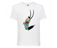 Футболка детская Спанч Боб 17 (Sponge Bob) белая 164 см