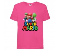 Футболка Супер Марио 9 (Super Mario) Розовая (SMar pin-3) 116 см