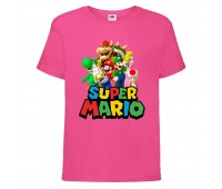 Футболка Супер Марио 11 (Super Mario) Розовая (SMar pin-5) 116 см