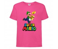 Футболка Супер Марио 12 (Super Mario) Розовая (SMar pin-6) 164 см