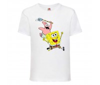 Футболка детская Спанч Боб 19 (Sponge Bob) белая 140 см