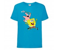 Футболка детская Спанч Боб 19 (Sponge Bob) голубая 152 см