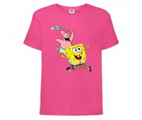 Футболка детская Спанч Боб 19 (Sponge Bob) розовая 164 см