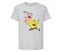 Футболка детская Спанч Боб 19 (Sponge Bob) серая 152 см