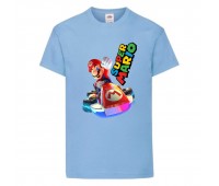 Футболка Супер Марио 1 (Super Mario) голубая (SMar sbl-02) 116 см