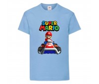Футболка Супер Марио 4 (Super Mario) голубая (SMar sbl-05) 116 см