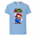 Футболка Супер Марио 5 (Super Mario) голубая (SMar sbl-06) 116 см