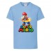 Футболка Супер Марио 6 (Super Mario) голубая (SMar sbl-07) 116 см