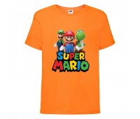 Футболка Супер Марио 8 (Super Mario) оранжевая (SMar or-2) 116 см