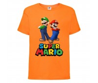 Футболка Супер Марио 9 (Super Mario) оранжевая (SMar or-3) 116 см