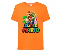 Футболка Супер Марио 10 (Super Mario) оранжевая (SMar or-4) 116 см