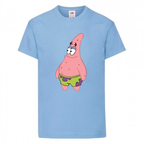 Футболка детская Спанч Боб 23 (Sponge Bob) светло-голубая 128 см Футболка детская Спанч Боб 23 (Sponge Bob) светло-голубая 128 см
