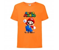 Футболка Супер Марио 5 (Super Mario) оранжевая (SMar or-06) 116 см