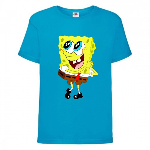 Футболка детская Спанч Боб 24 (Sponge Bob) голубая 116 см Футболка детская Спанч Боб 24 (Sponge Bob) голубая 116 см