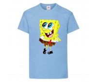 Футболка детская Спанч Боб 24 (Sponge Bob) светло-голубая 104 см