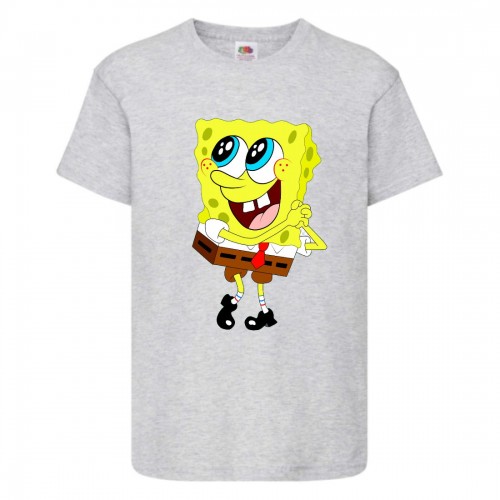 Футболка детская Спанч Боб 24 (Sponge Bob) серая 104 см Футболка детская Спанч Боб 24 (Sponge Bob) серая 104 см