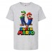Футболка Супер Марио 9 (Super Mario) серая (SMar gr-3) 116 см