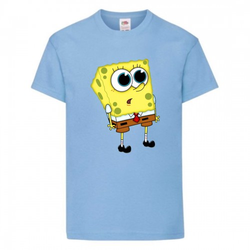 Футболка детская Спанч Боб 25 (Sponge Bob) светло-голубая 104 см Футболка детская Спанч Боб 25 (Sponge Bob) светло-голубая 104 см